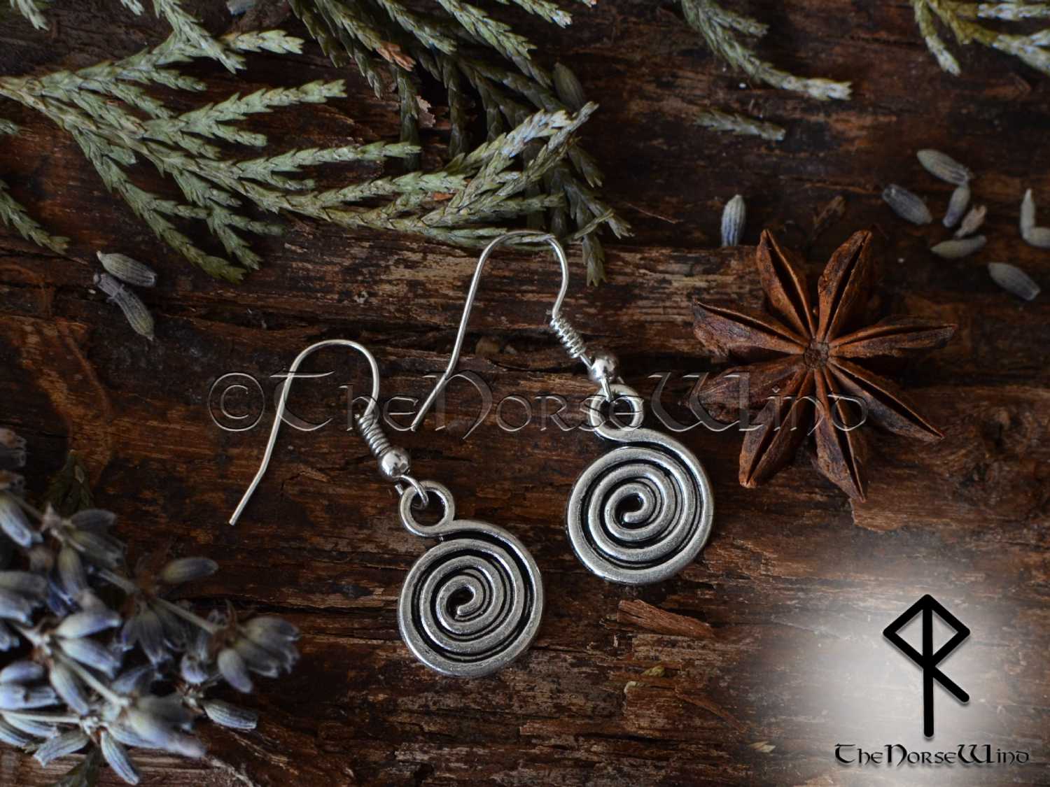 Wicca Earrings - Spiral of Life, Celtic Witch Amulet - TheNorseWind