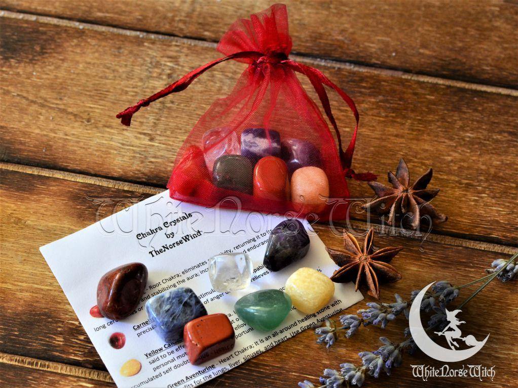 Wicca Crystals Starter Kit, 7 Chakra Stones Witchcraft Set - TheNorseWind