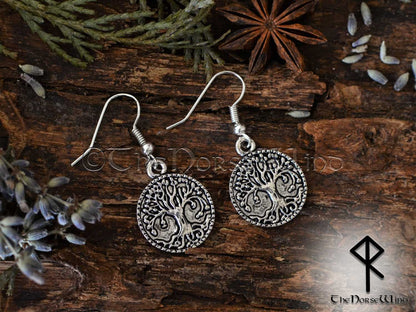 Yggdrasil Viking Earrings, Celtic Tree of Life Earrings, Pagan Jewelry for Her