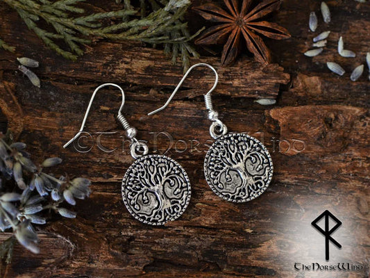 Yggdrasil Viking Earrings, Celtic Tree of Life Earrings, Pagan Jewelry for Her - TheNorseWind